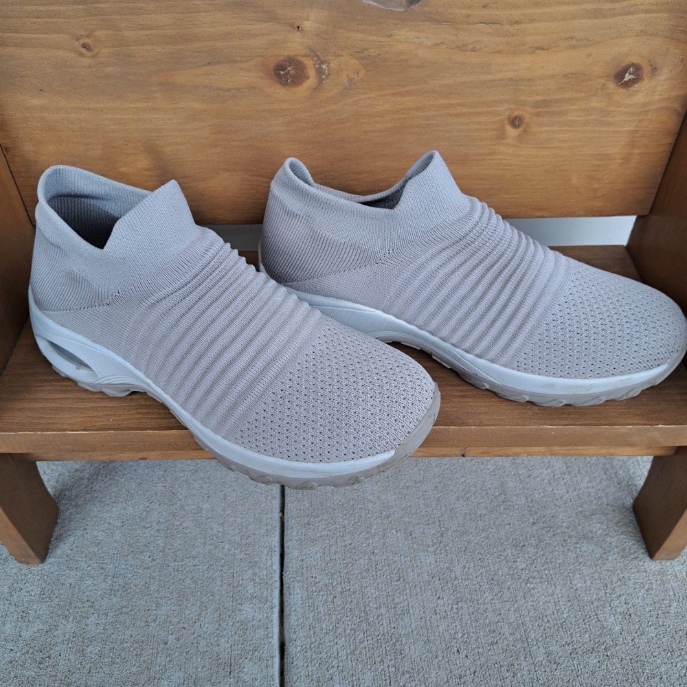 STQ Women's‎ Running Beige Slip-On Sneaker Sport Shoes New Size 10